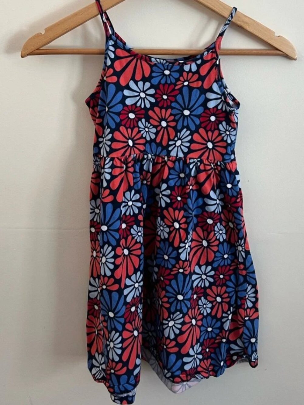Jumping Beans Girls Floral Dress Size 8 | Navy Red Sleeveless Summer Dress
